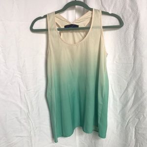 Cream to turquoise ombré tank top